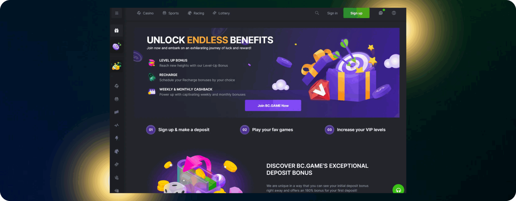 Deposit Bonus Variants at BC.Game